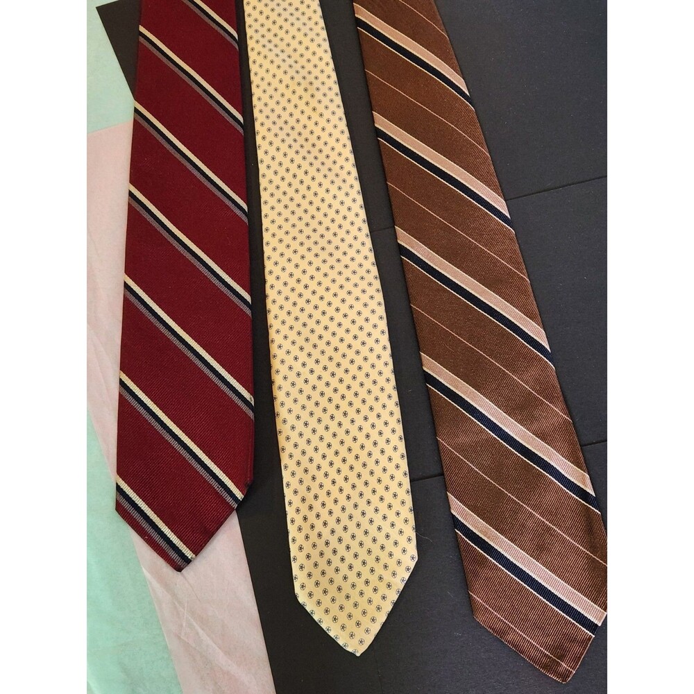 Robert Talbott Nordstrom Silk Tie Red Stripe Hand Sewn USA Lot Of 3